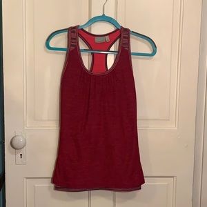 ATHLETA - pink double layer workout tank w/bra